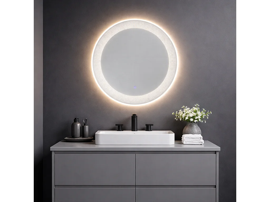 Miroir Rond 60 Cm Éclairage Led Touch
