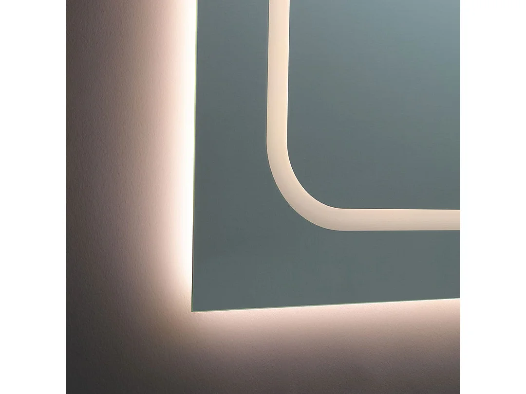 Miroir Rectangulaire 180X80 Rétro-Éclairé Par Des Bandes Led