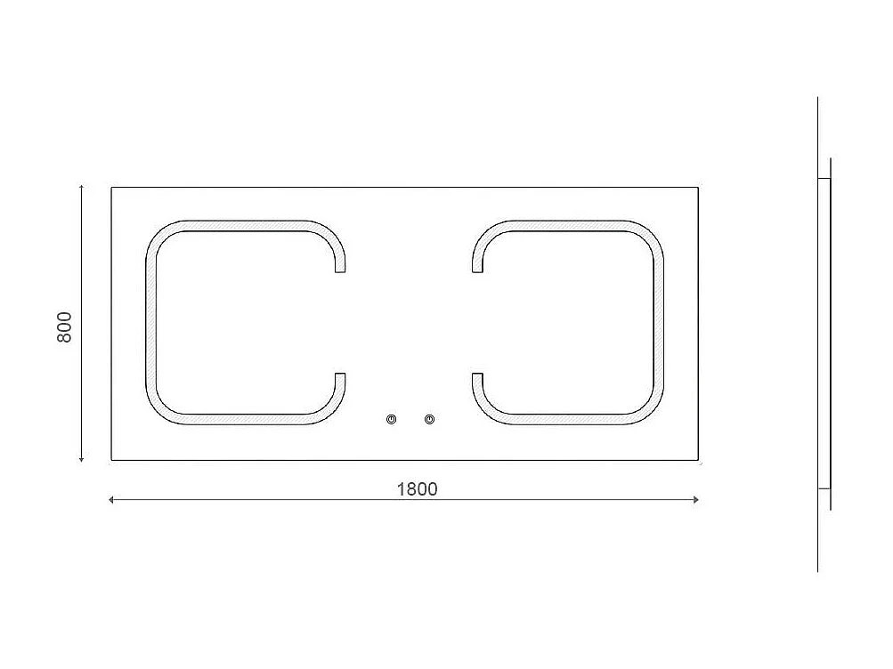 Miroir Rectangulaire 180X80 Rétro-Éclairé Par Des Bandes Led
