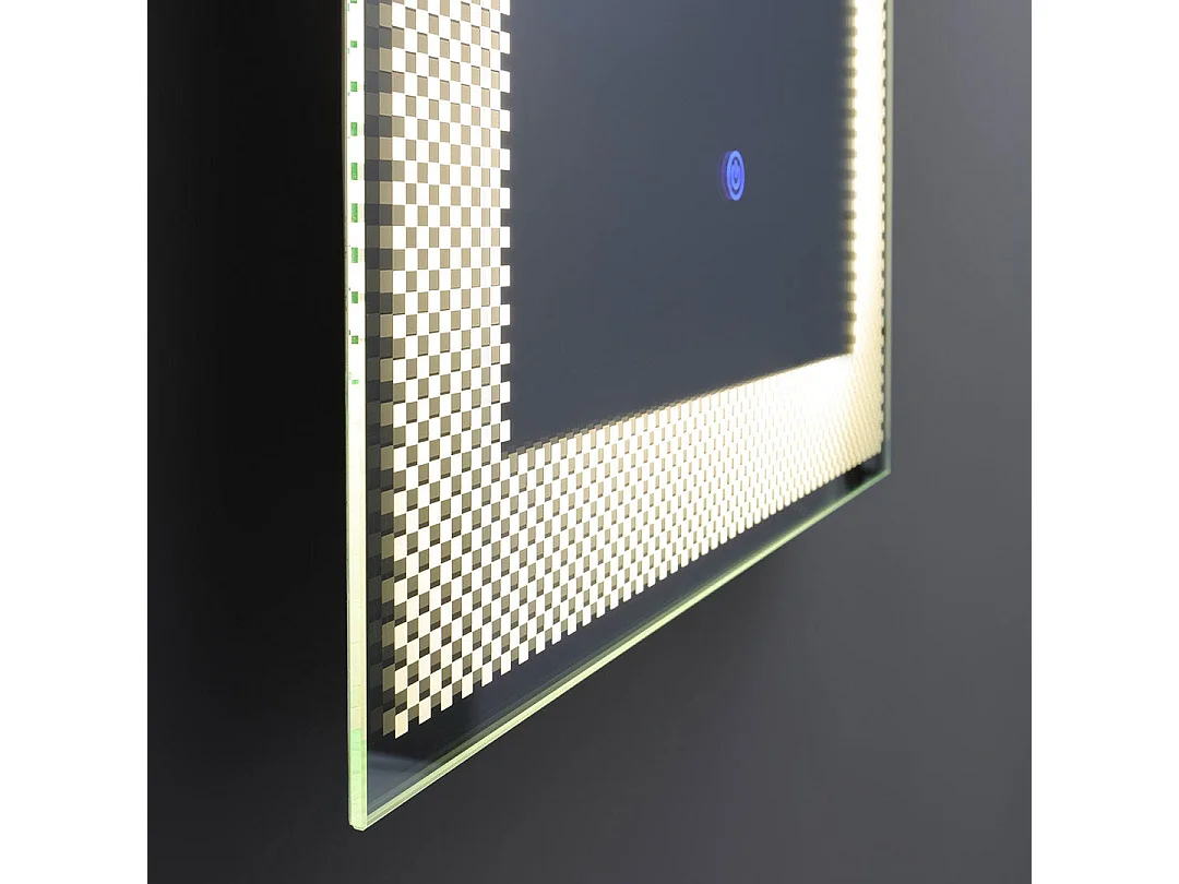 Miroir Rectangulaire 50X70 Décoré Et Éclairé Par Des Leds