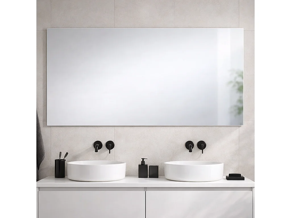 Miroir De Salle De Bain 120X70 Cm Réversible Avec Cadre À Support