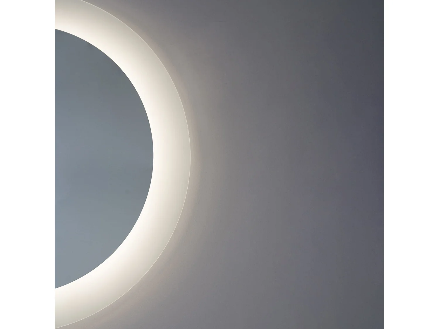 Miroir Arrondi 75Cm Avec Sablage Rétro-Éclairé