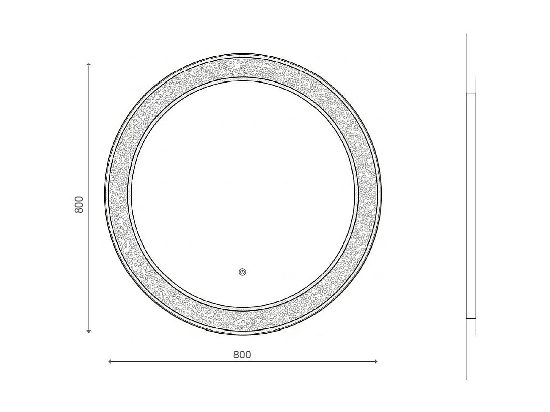 Miroir Rond De 80 Cm Avec Éclairage Led Intégré
