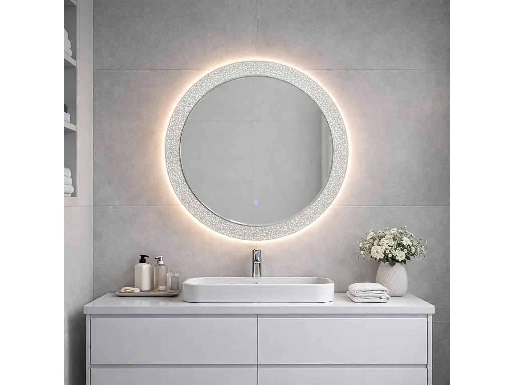 Miroir Rond De 80 Cm Avec Éclairage Led Intégré