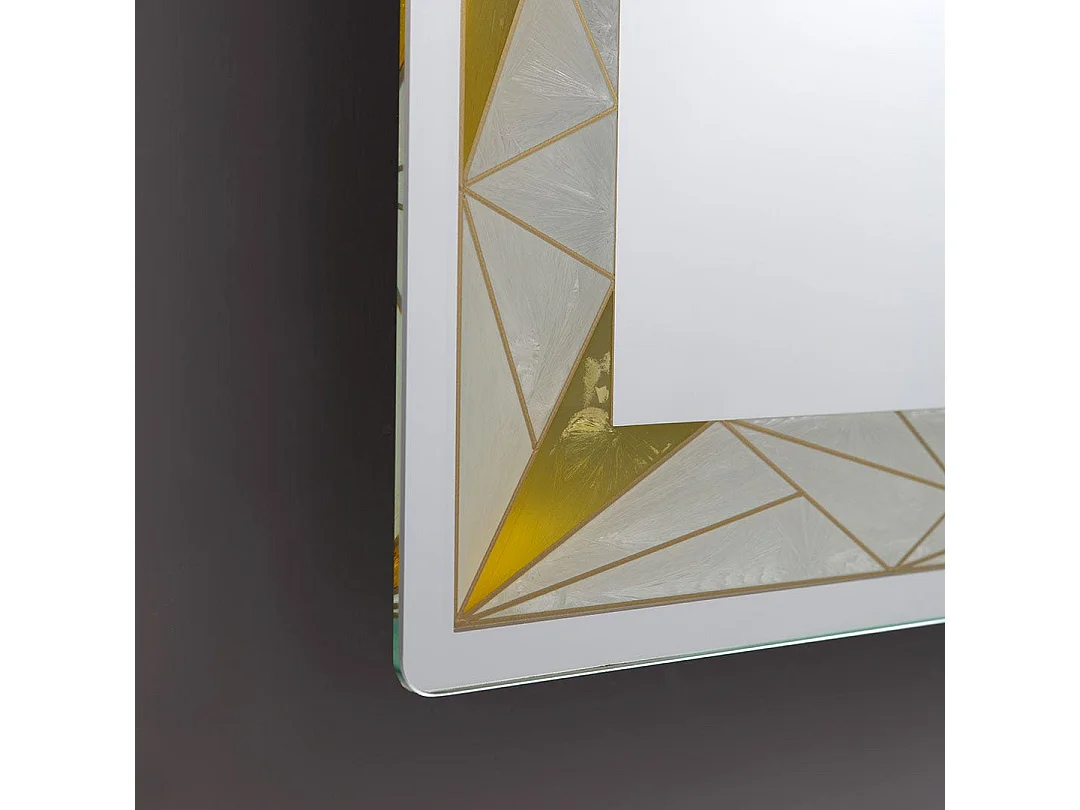 Miroir 90X70 Avec Finition Satinée Colorée Et Inserts Lumineux À Leds