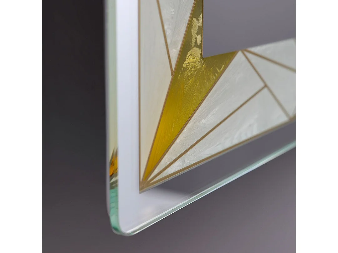 Miroir 90X70 Avec Finition Satinée Colorée Et Inserts Lumineux À Leds