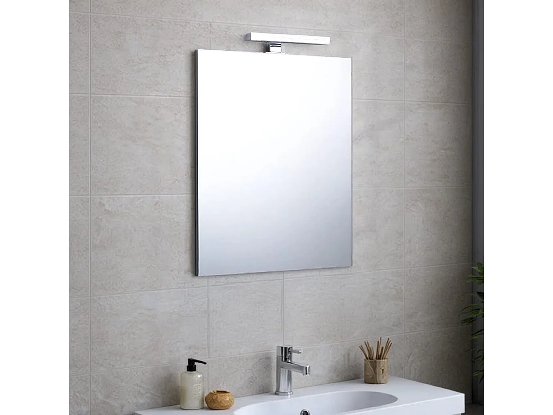 Miroir De Salle De Bains Affleurant Réversible 60X70 Métallique Avec Lampe À Leds
