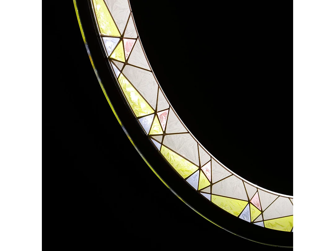 Miroir Rond Rétro-Éclairé De 60 Cm Avec Inserts Colorés