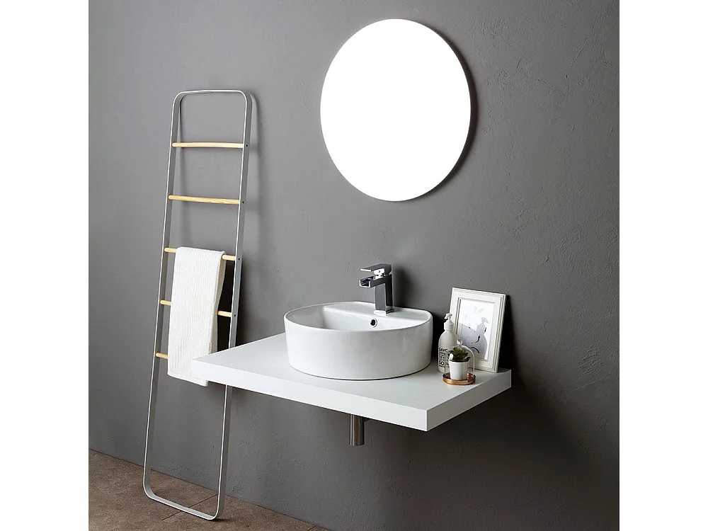 Miroir Moderne De Salle De Bain De Design Rond Diamètre Cm 60 Brillant
