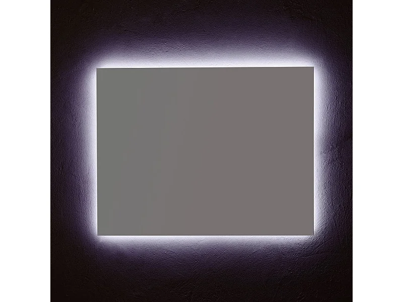 Miroir De Salle De Bains 90X70 Cm Éclairage À Leds