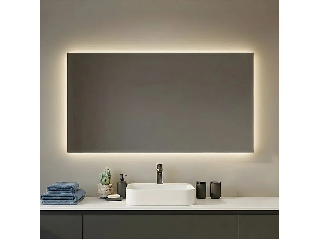 Miroir De Salle De Bain 120X70 Cm Avec Rétro-Éclairage À Leds