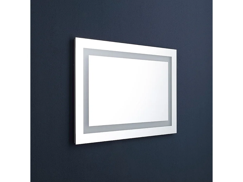 Miroir Pour Salle De Bain 90X60 Avec Led Réversible + Allumage Touch