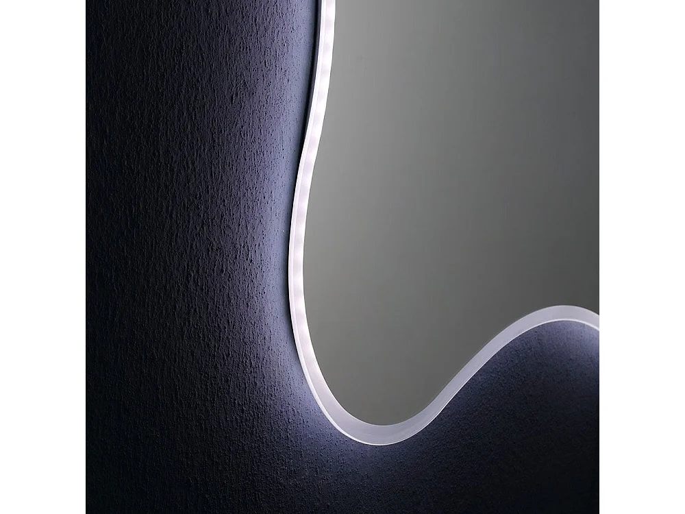 Miroir 100X75 Avec Cadre Retro-Éclairé Avec Led Réversible