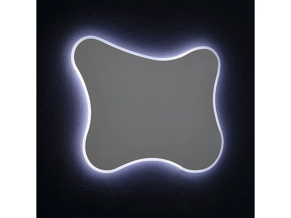 Miroir 100X75 Avec Cadre Retro-Éclairé Avec Led Réversible