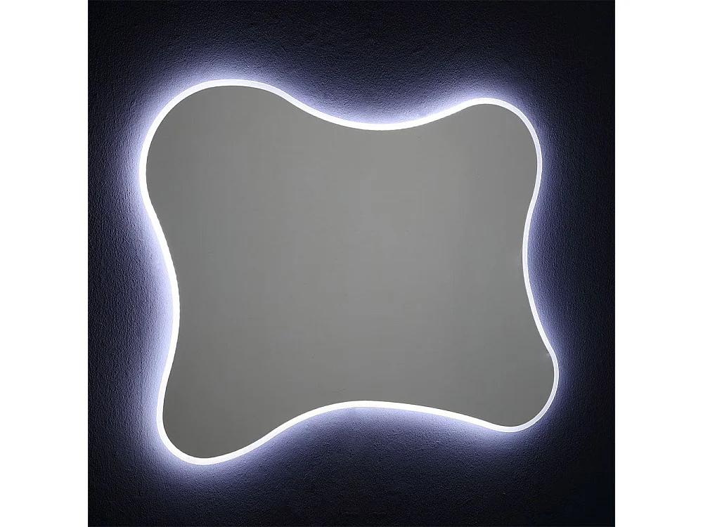 Miroir 100X75 Avec Cadre Retro-Éclairé Avec Led Réversible