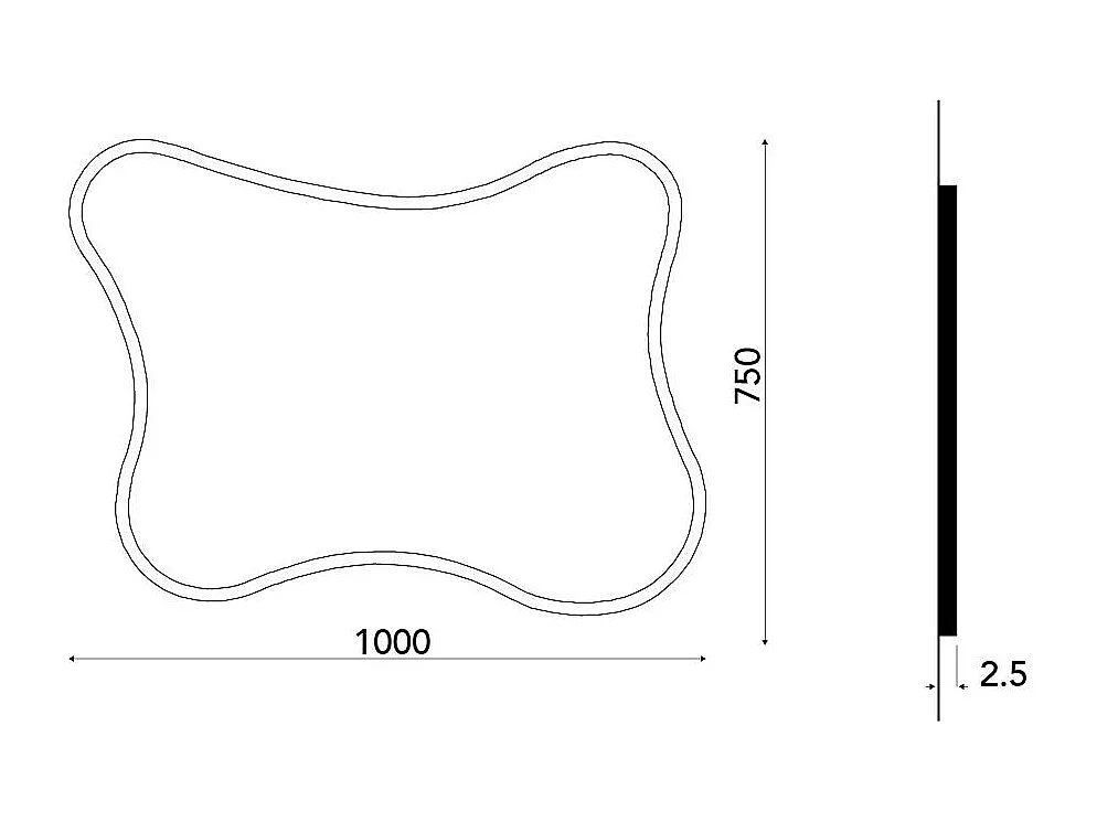 Miroir 100X75 Avec Cadre Retro-Éclairé Avec Led Réversible