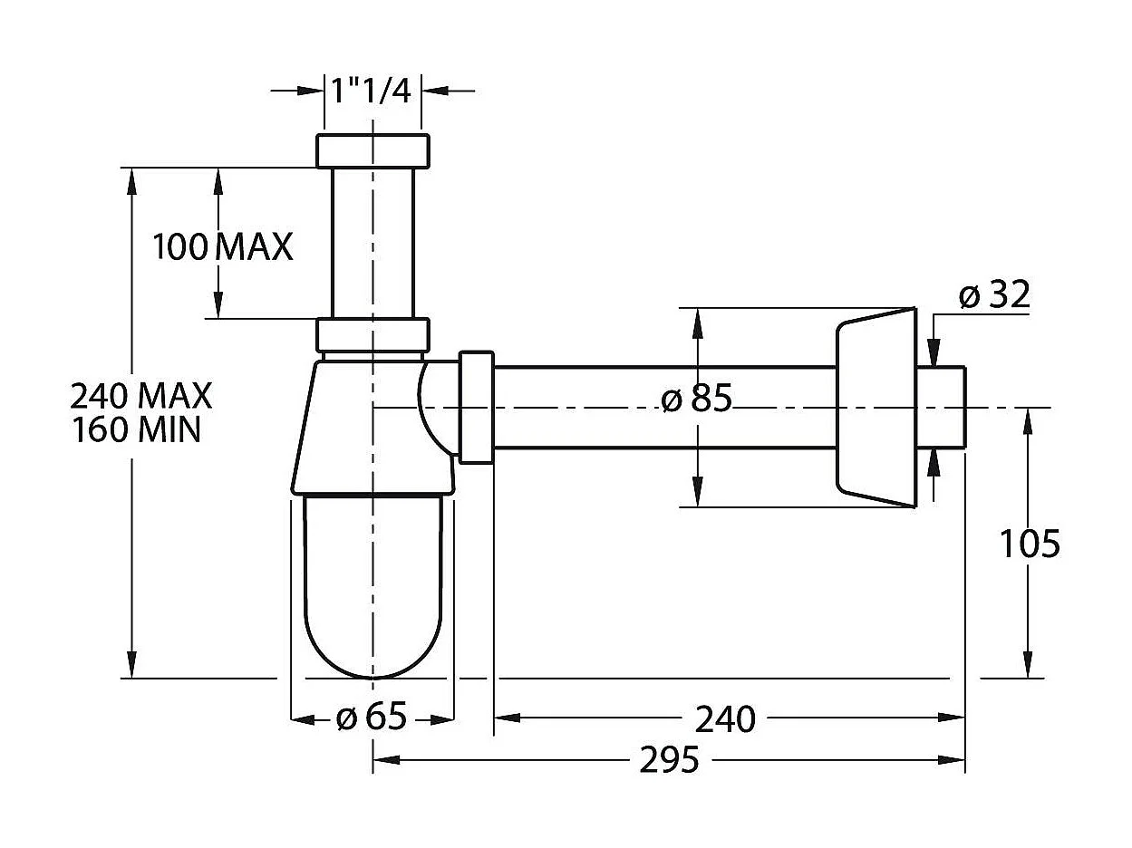 Siphon Chromé De Forme Classique
