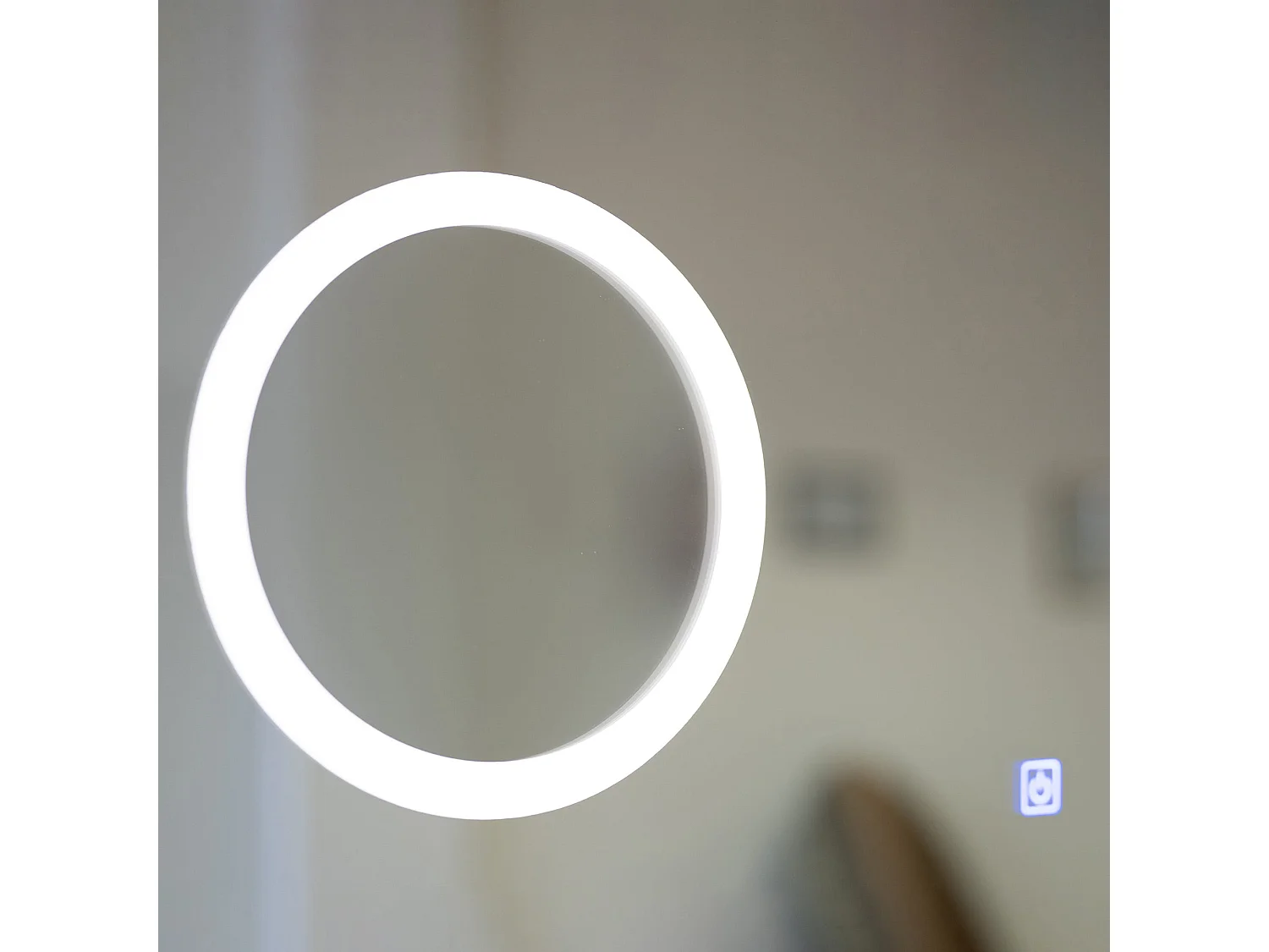 Miroir Avec Led 100X70 Avec Miroir Grossissant Et Montre Digitale Système Tactile