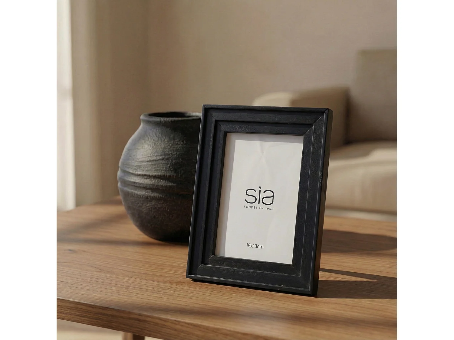 Cadre Photo Haiku en pin noir 13x18 - Noir