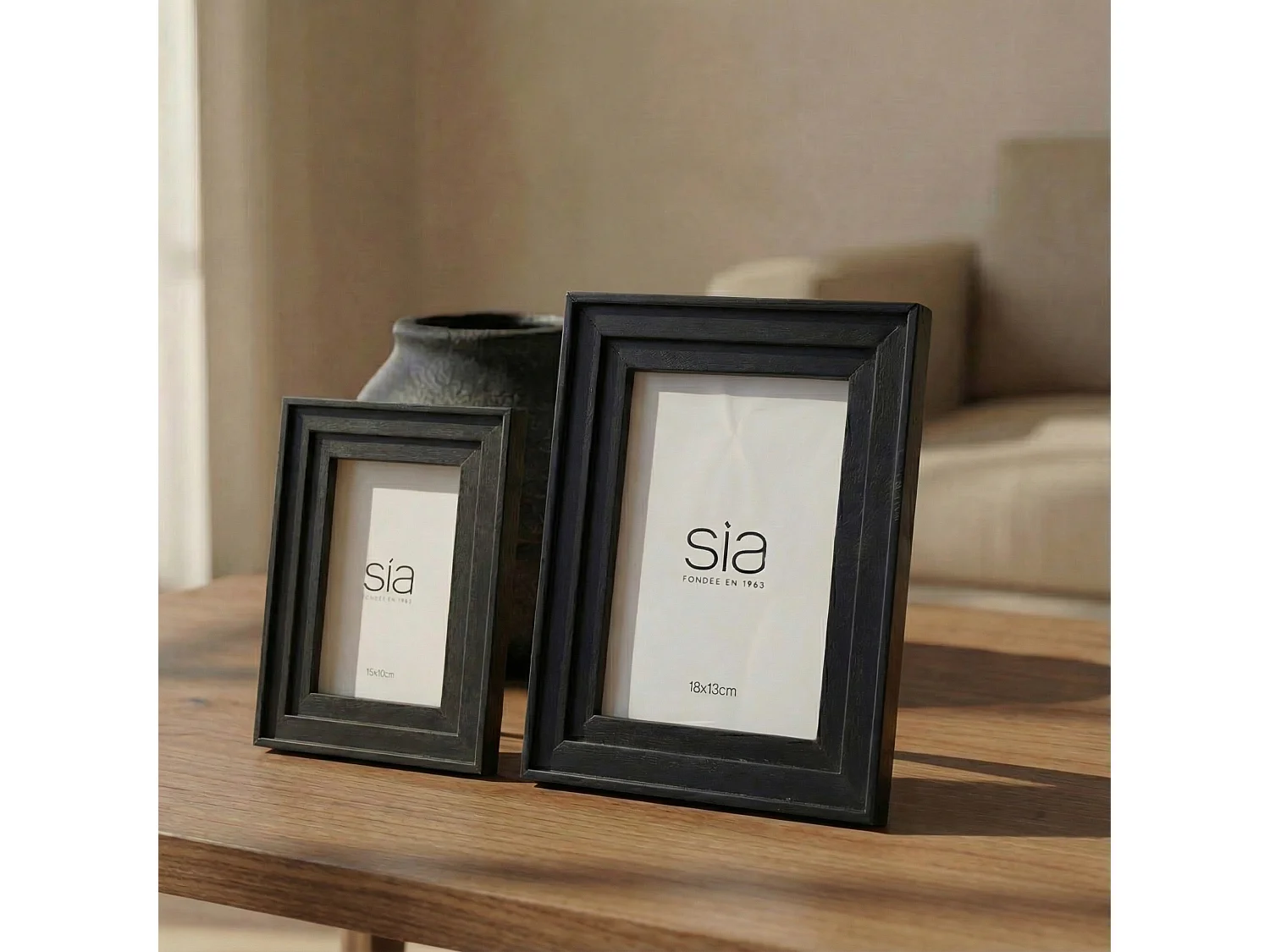Cadre Photo Haiku en pin noir 13x18 - Noir