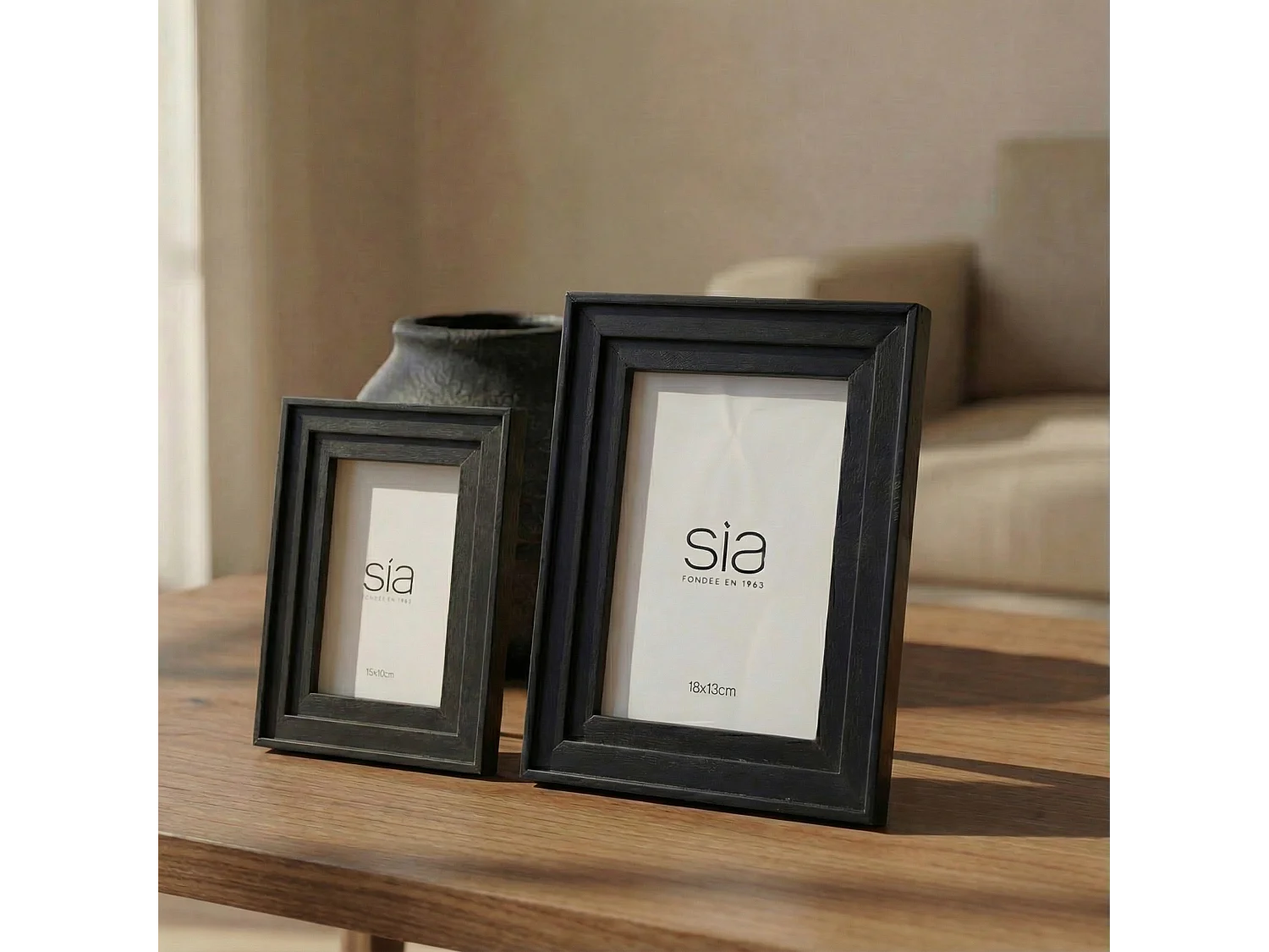 Cadre Photo Haiku en pin noir 13x18 - Noir