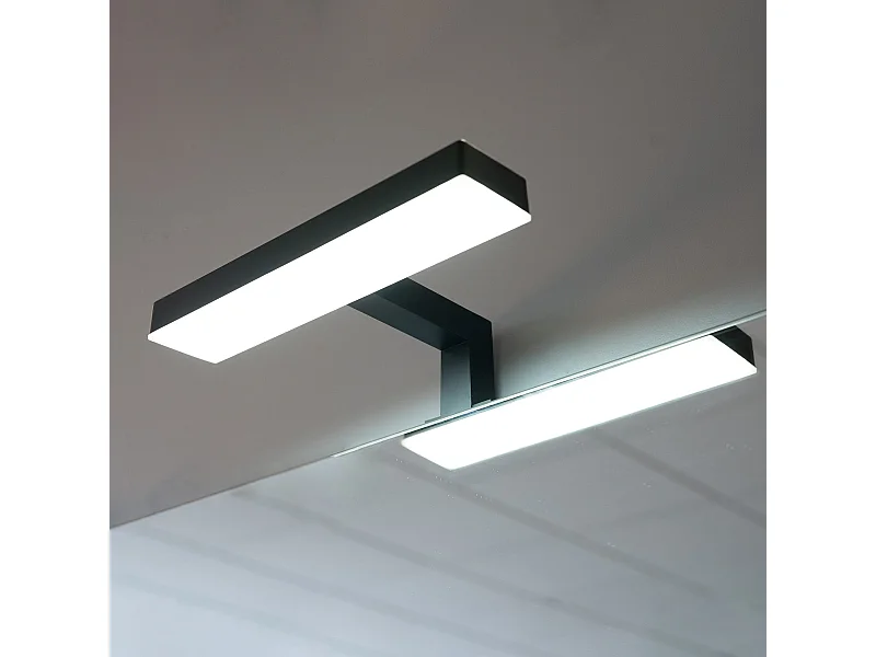 Applique Led Pour Miroir De Salle De Bain Avec Finition Noire 20X5x12.5 | Nettuno
