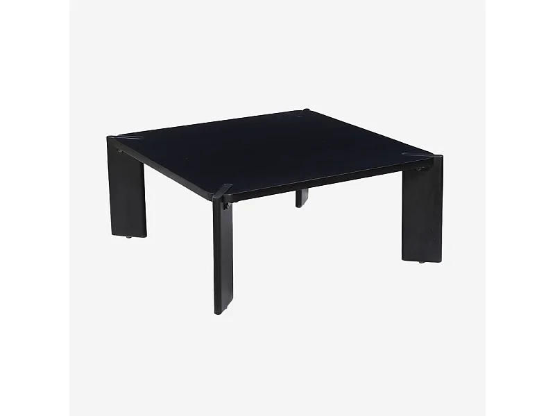 Mesa de centro exótica cuadrada de madera maciza negro