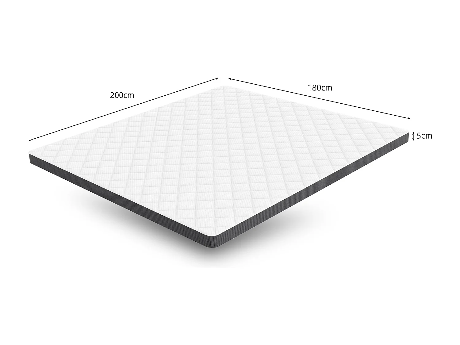 Matelas confortable H3, soutien moyen, certifié Eco-Tex, hauteur 7 cm, taille 180x200 cm, mousse à 7 zones, soutien efficace pour la taille.