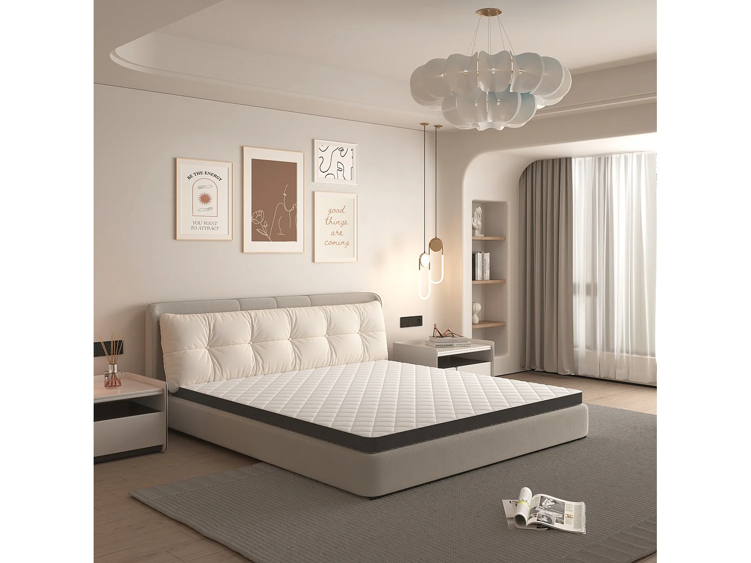 Matelas confortable H3, soutien moyen, certifié Eco-Tex, hauteur 7 cm, taille 180x200 cm, mousse à 7 zones, soutien efficace pour la taille.