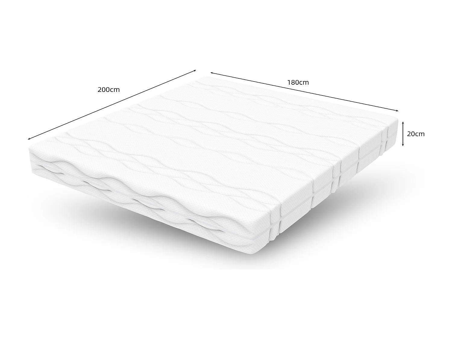 Colchón de muelles ensacados H3 180x200 cm, 7 zonas ergonómicas, 20 cm de altura, certificado Öko-Tex - Confort óptimo y soporte firme para un mejor descanso.