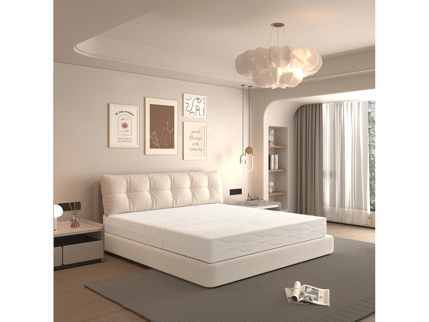 Colchón de muelles ensacados H3 180x200 cm, 7 zonas ergonómicas, 20 cm de altura, certificado Öko-Tex - Confort óptimo y soporte firme para un mejor descanso.