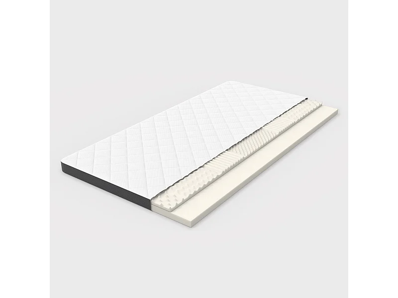 Colchão H3 confortável, suporte médio, certificado Eco-Tex, 7 cm de altura, tamanho 160x200 cm, espuma de 7 zonas, suporte eficaz para a região lombar.