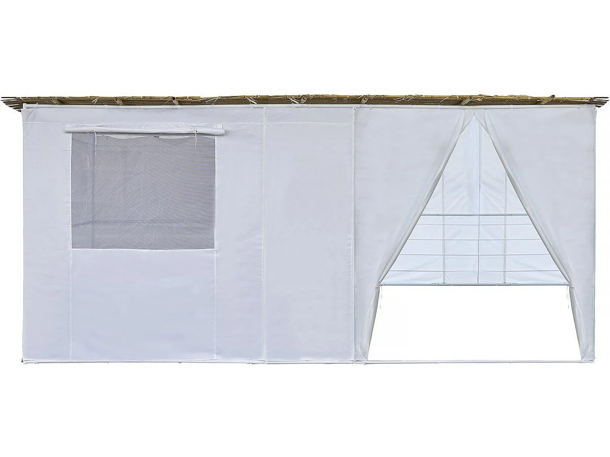 Sukkah-Set NINA anpassbar 4 x 2 mit 2 Bambusrollen und 4 Holzpfosten