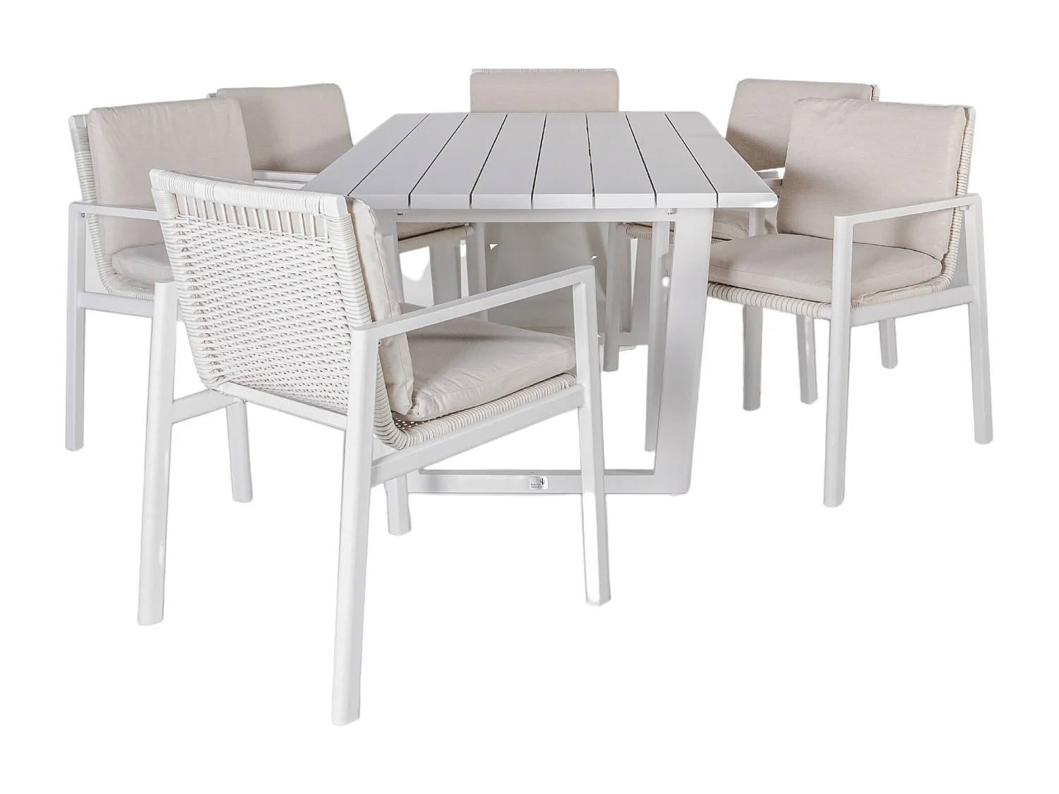 Conjunto comedor jardín ONIX 7 piezas Blanco