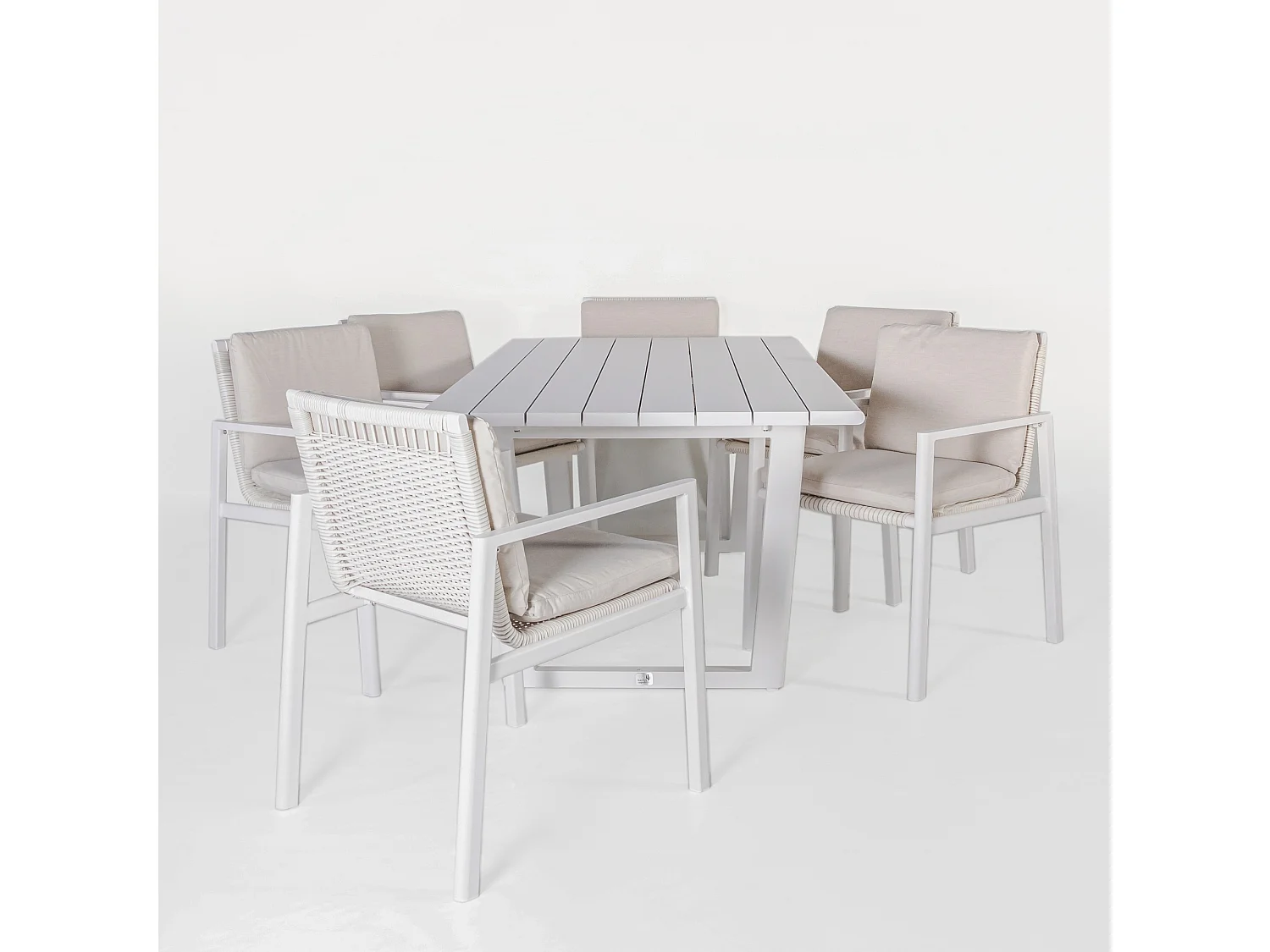 Conjunto comedor jardín ONIX 7 piezas Blanco