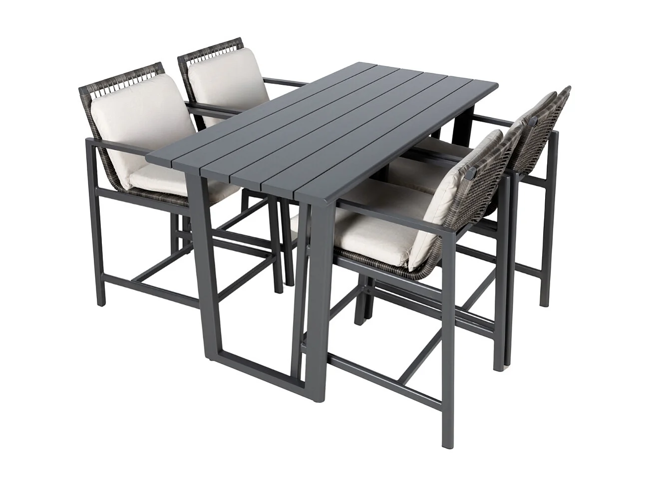 Conjunto comedor jardín ONIX 5 piezas Antracita