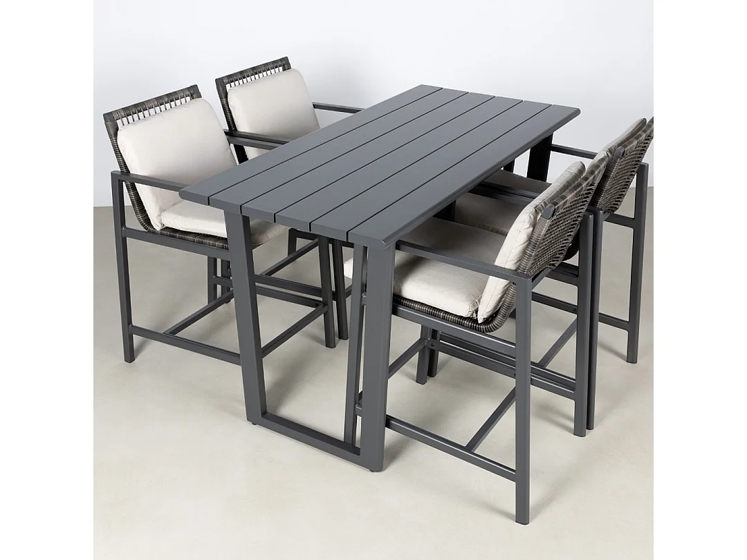 Conjunto comedor jardín ONIX 5 piezas Antracita