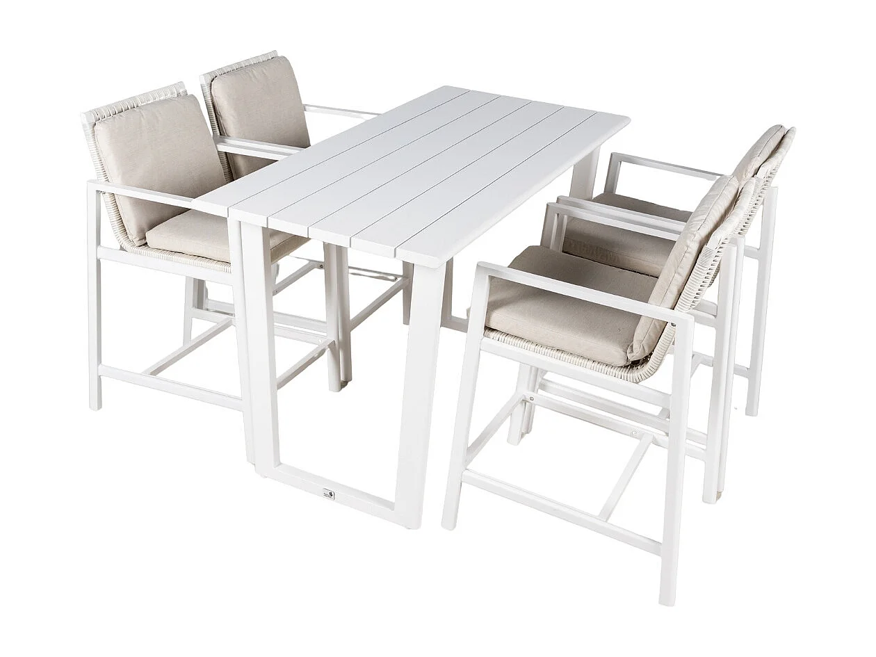 Conjunto de jantar de jardim ONIX 5 peças Branco