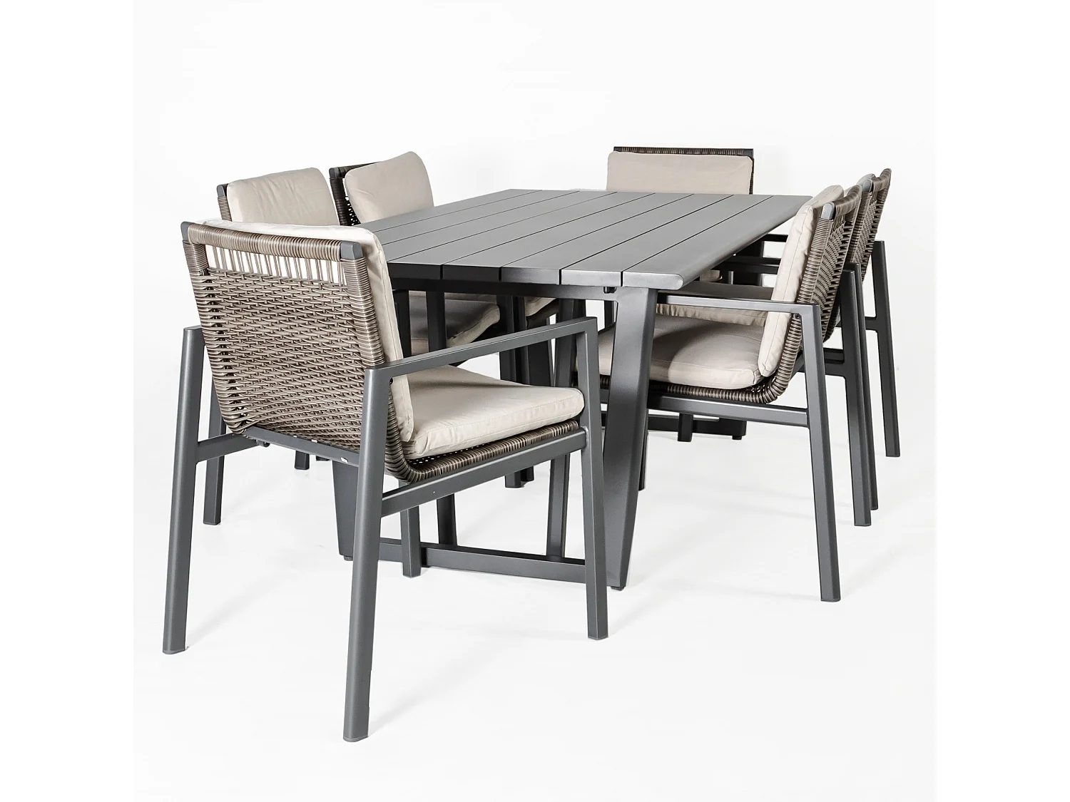 Conjunto de jantar de jardim ONIX 7 peças Antracite