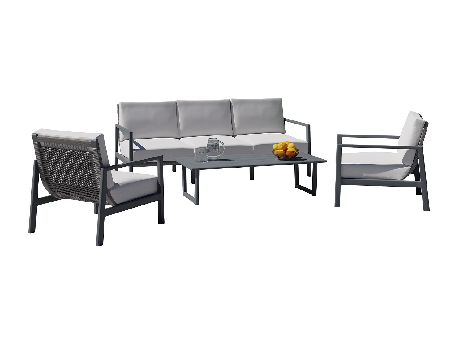 Conjunto de jardín ONIX 4 piezas Antracita