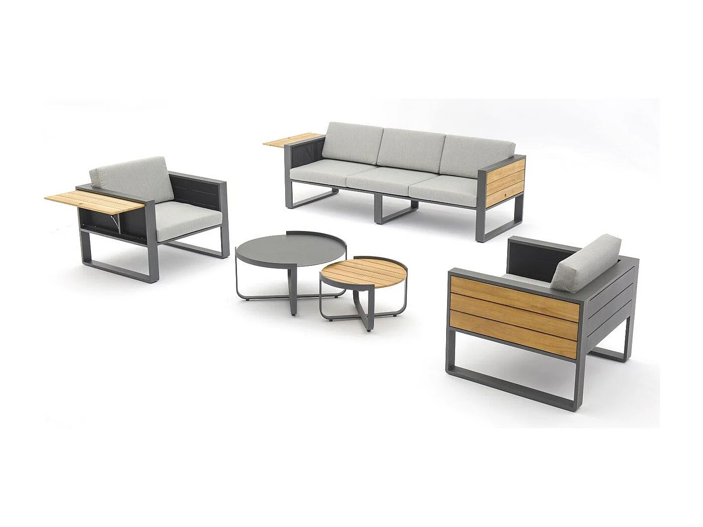 Conjunto de jardín MÓNACO 5 plazas Antracita