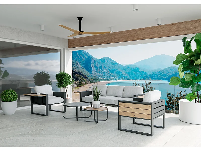 Conjunto de jardín MÓNACO 5 plazas Antracita