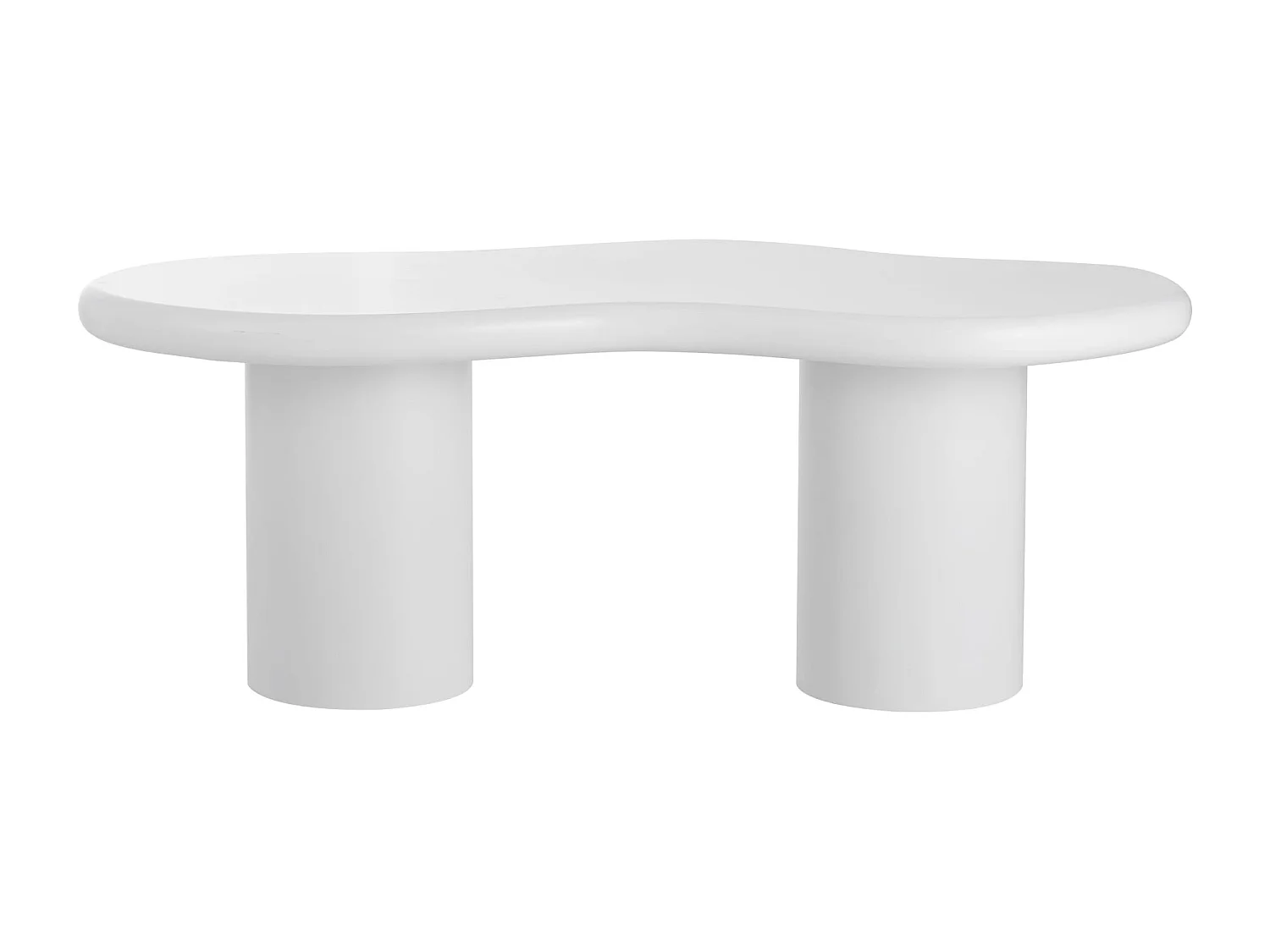 Table Basse Blanche en MDF – Forme Organique 120 cm