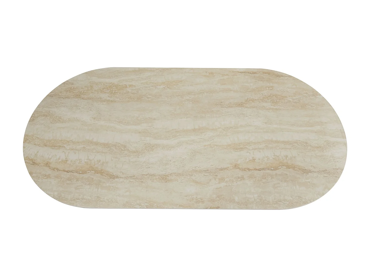 Table à Manger – Pieds Métal Effet Noyer – Plateau Céramique Travertin – 180 cm