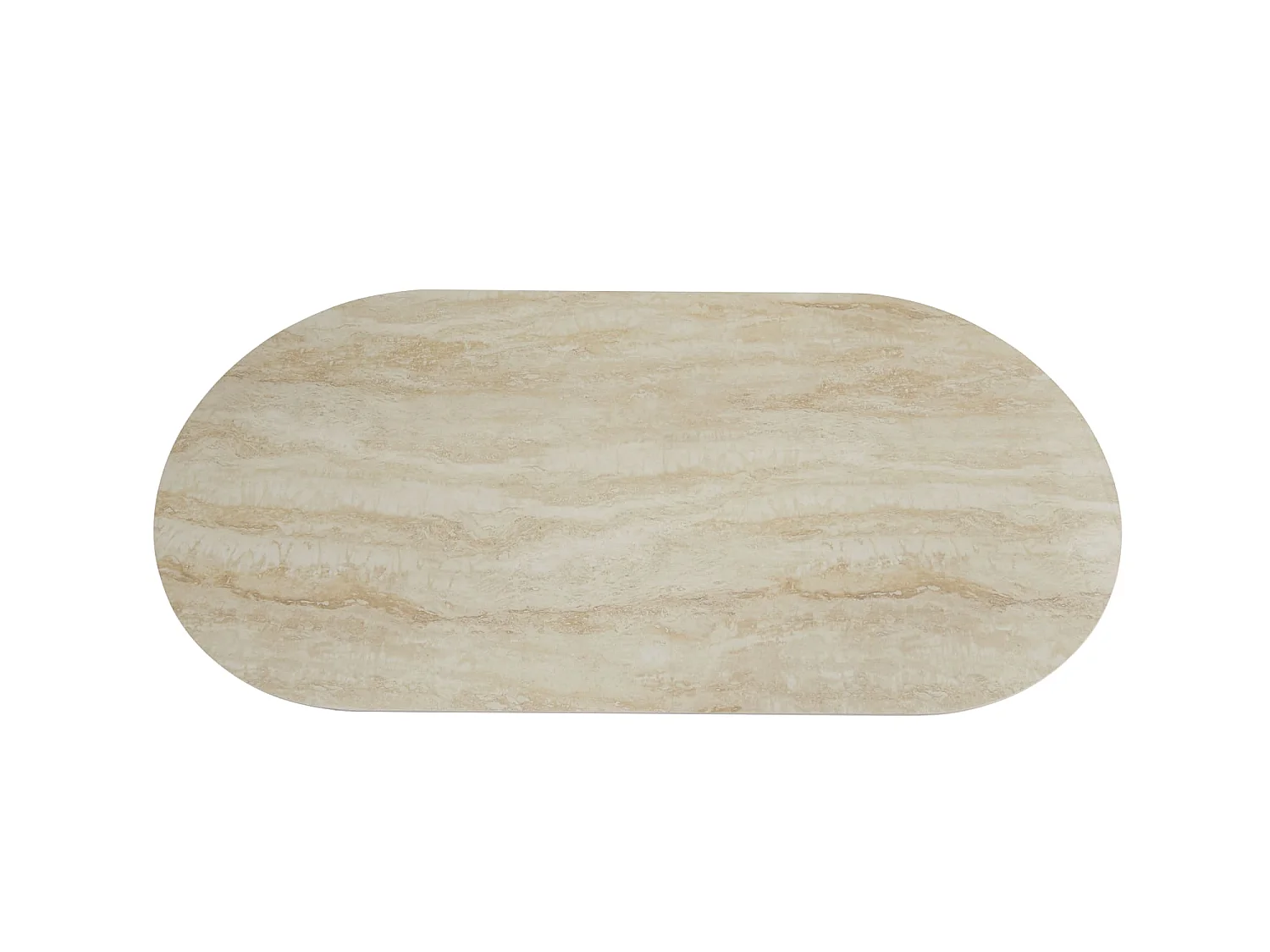 Table à Manger – Pieds Métal Effet Noyer – Plateau Céramique Travertin – 180 cm