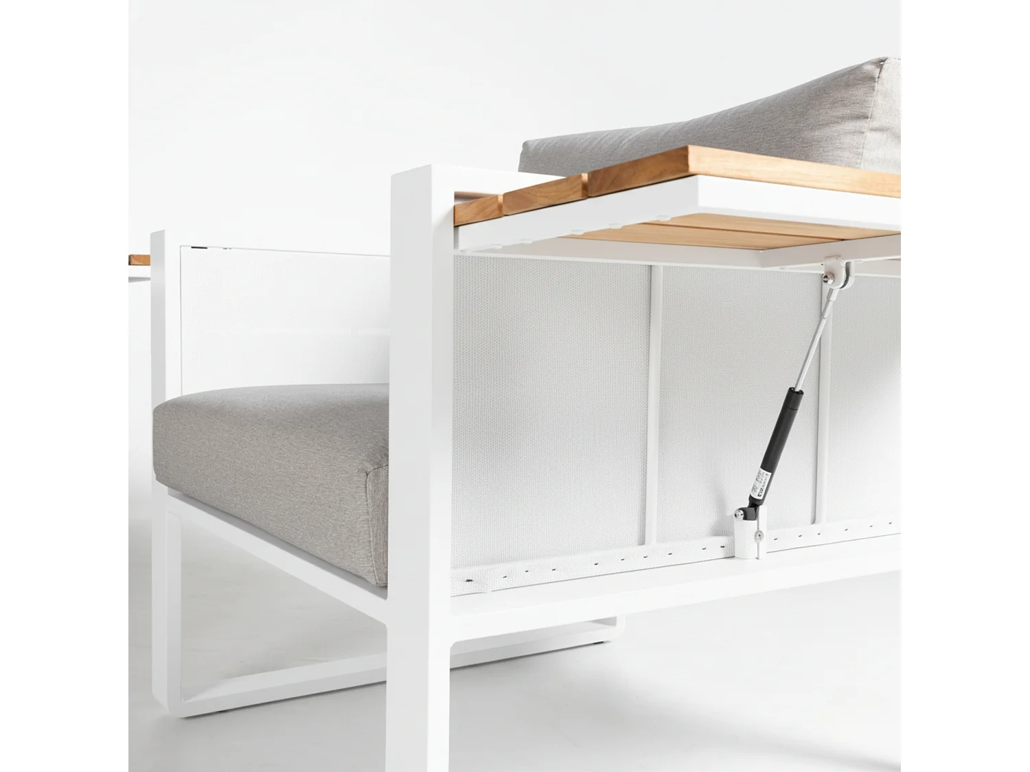 Conjunto de Jardín MÓNACO Blanco en Aluminio y Teka