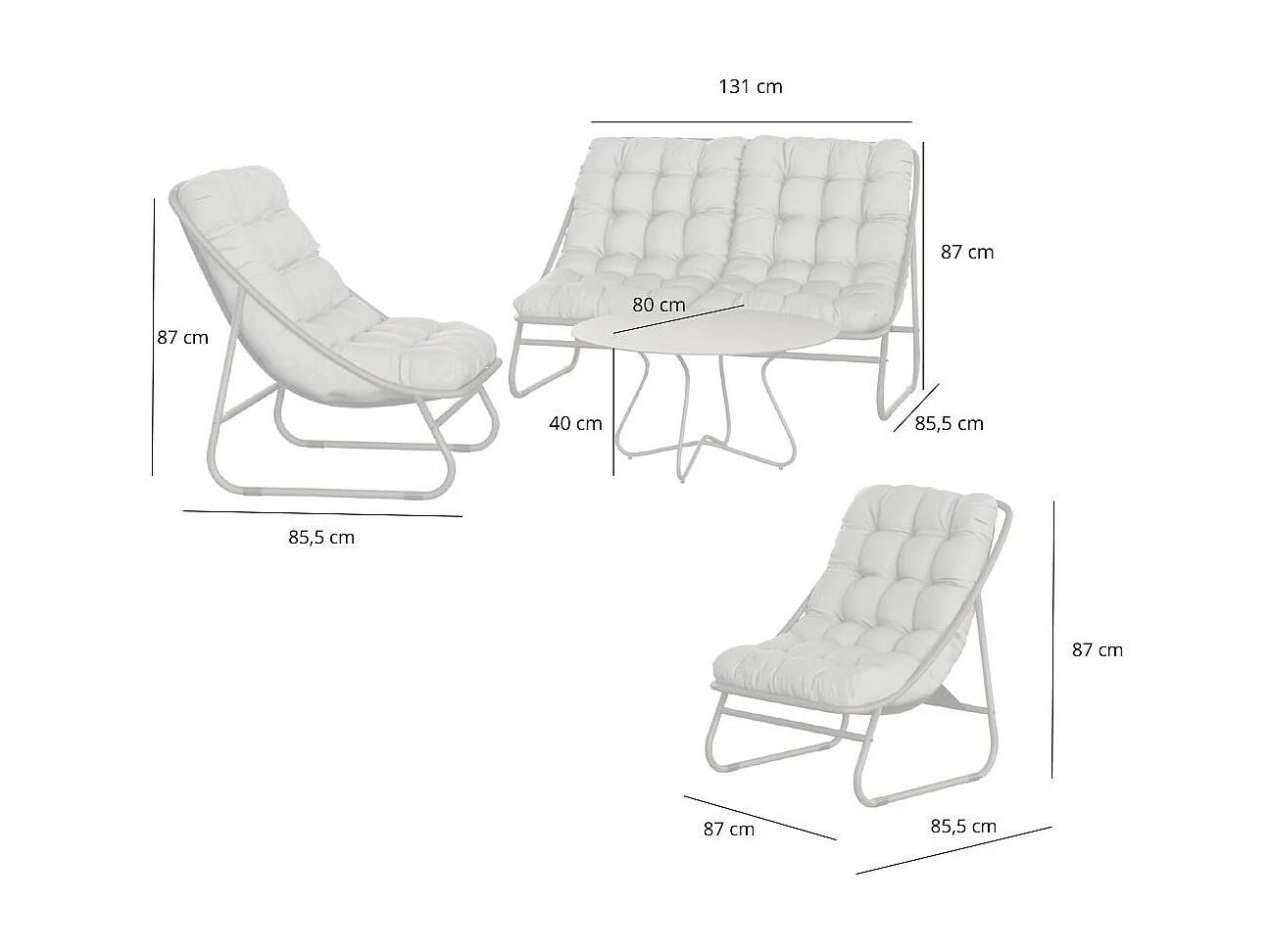 Conjunto de jardim FORMENTERA 4 lugares Mostarda