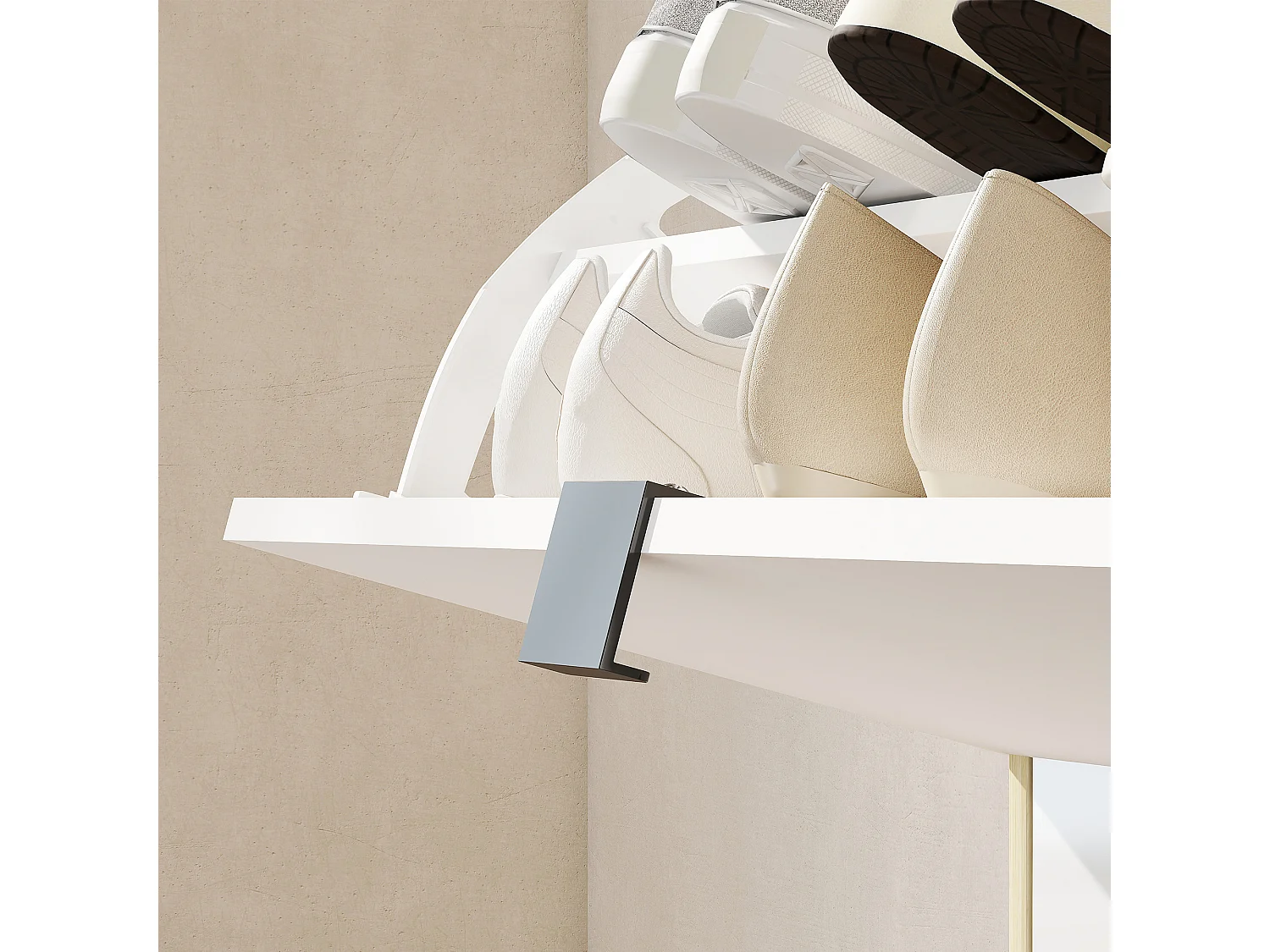 Scarpiera slim moderna 4 cassetti a ribalta 20 paia di scarpe bianco
