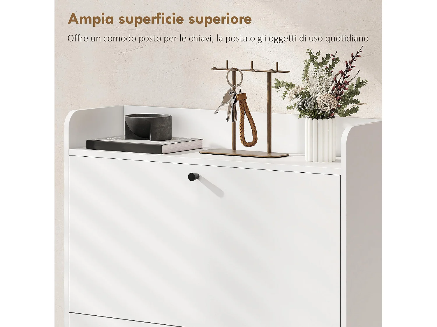 Scarpiera salvaspazio slim con 2 ante a ribalta scarpiera ingresso con ripiani regolabili