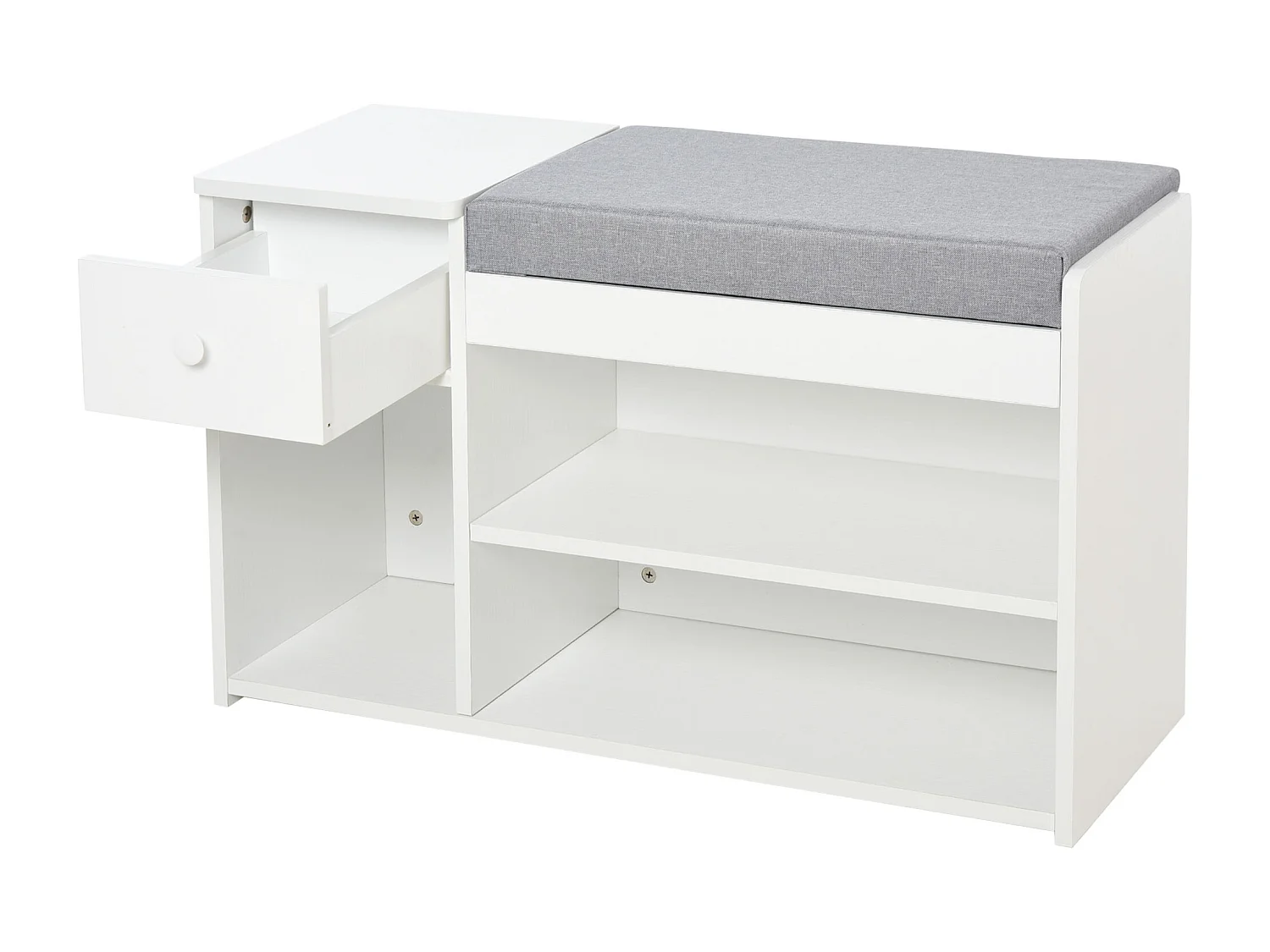 Poltrona a dondolo per interni con braccioli e cuscini in legno